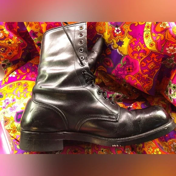 Men's (Unisex) Army Combat Drill 12 Hole Lace Up Boots - Picture 4 of 16